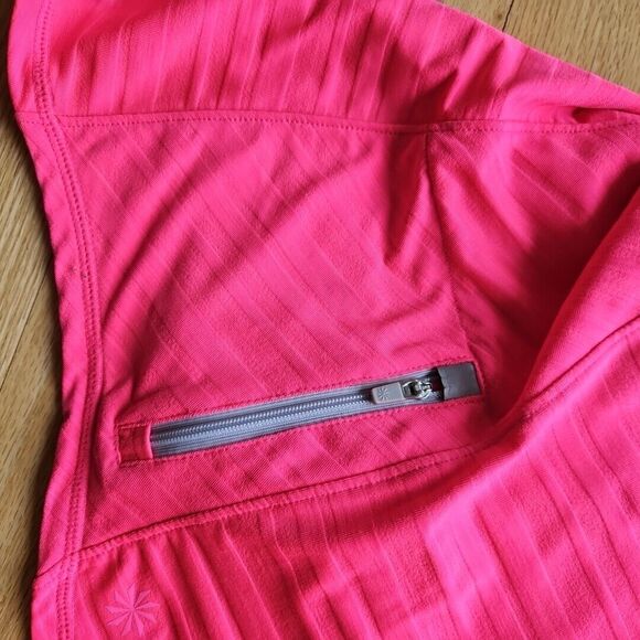 Athleta Hot Pink Heather  1/4 Zip Top, Reflective Zips, Thumbholes, Activewear - Picture 5 of 8